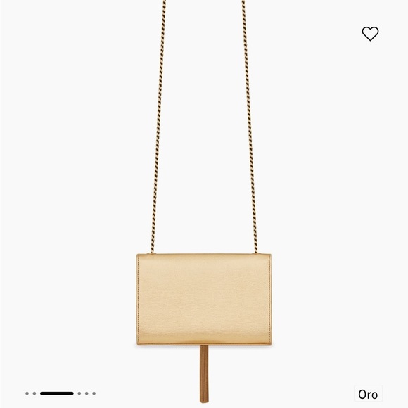 Saint Laurent KATE METALLIC LEATHER SHOULDER BAG in calfskin gold - Picture 3 of 5